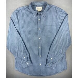Denim & Supply Ralph Lauren Mens Button Down Shirt Blue Pinstripe Cotton XL